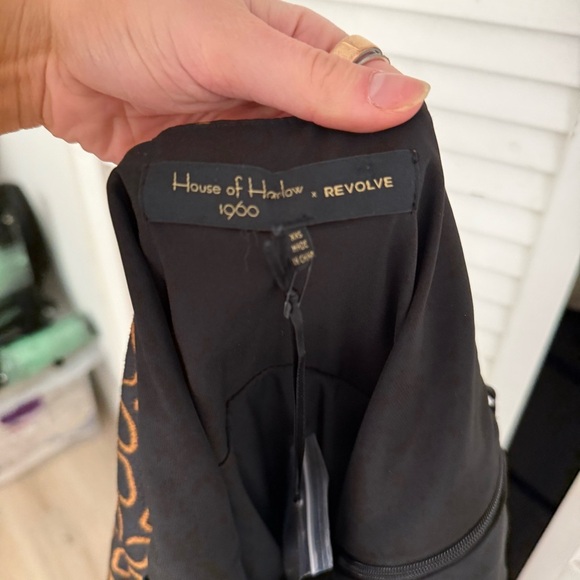 House of Harlow 1960 X Revolve Geometric Halter Neck Ruched Slit Maxi Dress - Picture 9 of 14